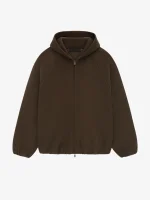 ESSENTIALS Brushed Hooded Bomber – Pullover Brown