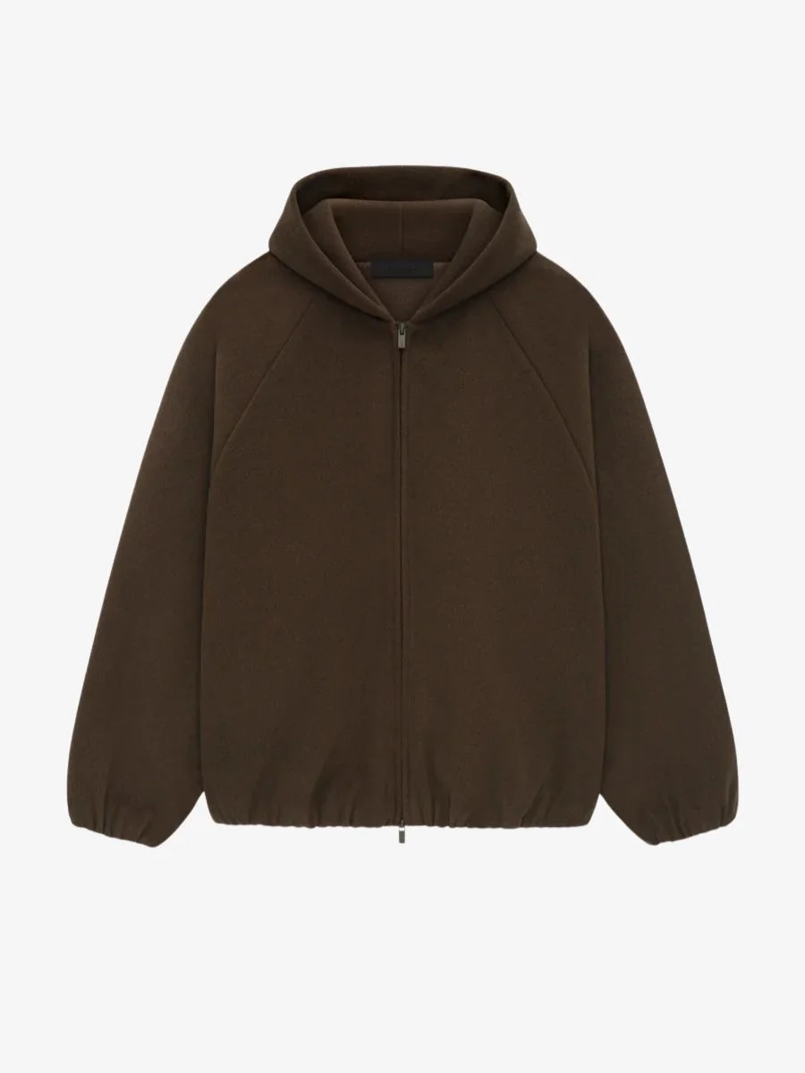 ESSENTIALS Brushed Hooded Bomber – Pullover Brown ESSENTIALS Brushed Hooded Bomber – Pullover Brown