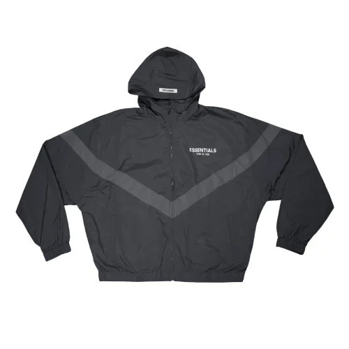 Essentials Zip Anorak Windbreaker Jacket Black Essentials Zip Anorak Windbreaker Jacket Black