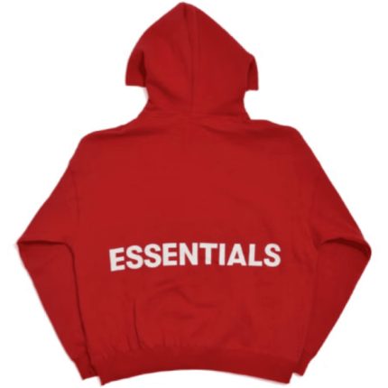 Essentials Fear of God Graphic Red Pullover Hoodie